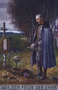 Kaiser Wilhelm II Paying His Respects at the Grave of a German Soldier