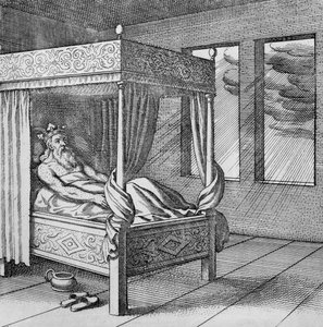 King Watches the Rain Through His Window from Musaeum Hermeticum