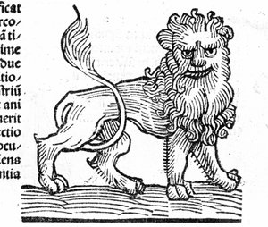 The Lion - in Treatise by Johannes Angeli De Magnisconnectionibue Annorum Revolutionibus ac Eorum Pefectionibus. Augsburg, Erhard Ratdolt