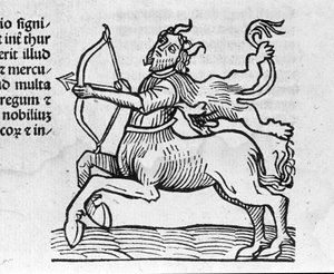 Le Sagittarius - in Treatise by Johannes Angeli De Magnisconnectionibue annorum revolutionibus ac eorum pefectionibus. Augsburg, Erhard Ratdolt by German School