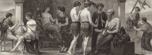 Life and the arts in Ancient Greece. Illustration for Bilder-Atlas