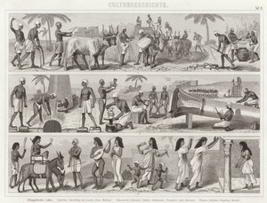 Life in Ancient Egypt (Illustration for Bilder-Atlas) by German School