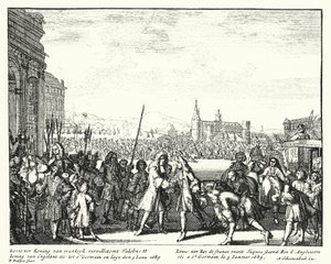 Louis XIV of France Welcoming James II of England into Exile by German School