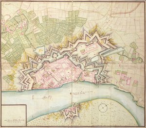 Map of Düsseldorf, 1736 by German School