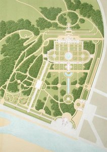 Map of the house and gardens of King Guillaume of Wurtemberg, published 1860 by German School