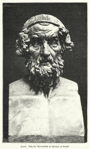 Marble bust of Homer by German School