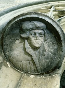 Martin Luther aged 57 with the Luthers Rose, 16th century by German School