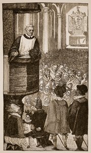 Martin Luther preaching, c.1517 by German School