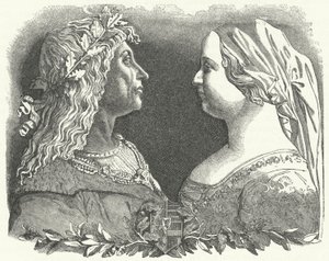 Matthias Corvinus, King of Hungary, and his queen, Beatrice of Naples (engraving)