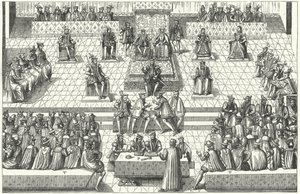 Meeting of the French Estates General at Orleans, January 1561 by German School