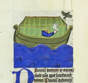 Noah releasing The dove and the raven, De Rerum Naturis - Rabanus Maurus, c.1425