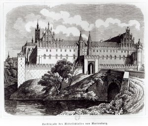 North Facade of the Castle of Marienburg by German School
