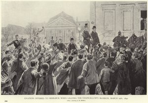 Ovation offered to Otto von Bismarck when leaving the Chancellor