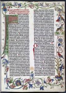 Page from the Gutenberg Bible, with Erfurt illumination