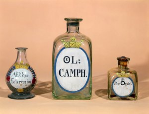 Pharmaceutical jars for Camphor and Spirit of Wine by German School