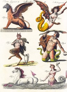 Plate showing various mythological hybrids, 1830 by German School