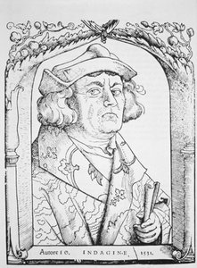 Portrait of John of Indagine, after Hans Baldung Grien, from Chiromantia by Ioannes ab Indagine, Strasburg 1531, illustrated in History of Magic, published late 19th century by German School