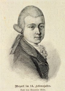 Portrait of Wolfgang Amadeus Mozart (1756-91) by German School