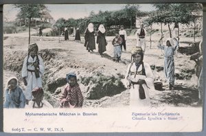 Postcard depicting young Muslim women in Bosnia, 1904 by German School