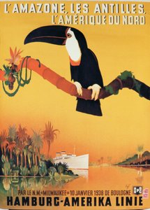 Poster advertising the Hamburg-Amerika Line