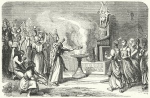 Priests performing a sacrifice in Ancient Egypt by German School