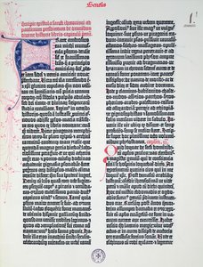 Prologue of the Gutenberg Bible, printed by Johannes Gutenberg and Peter Schoeffer in Mainz, 1454-56 by German School