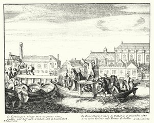 Queen Mary, Consort of King James II, Fleeing England with the Prince of Wales and Her Entire Court, December 1688 by German School
