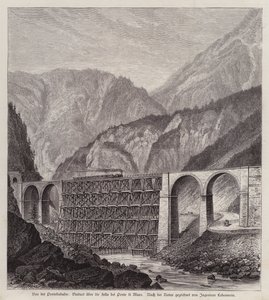 Railway Viaduct Over the River Fella at Ponte di Muro, Friuli, Italy