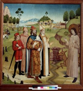 Saint Giles and King Wamba at the royal hunt by German School