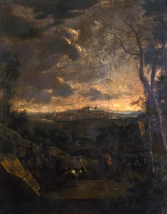 Rider Before a View of Gotha and Friedenstein Castle
