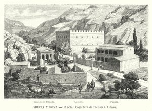 Road from Eleusis to Athens, Greece by German School