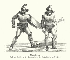 Roman Gladiators by German School