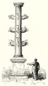 Rostral Column of Gaius Duilius, Commemorating the Roman Naval Victory Over the Carthaginians at the Battle of Mylae in 260 BC (engraving) by German School