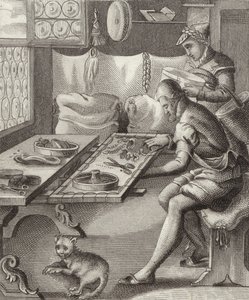 Silk Embroiderer by German School