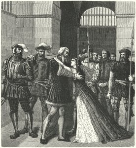 Sir Thomas More saying goodbye to his daughter before his execution by German School