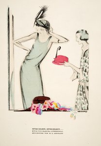 Mirror, Mirror..., hats by Martha Lowenthal, from Styl, pub.1922 by German School