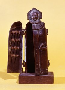 Statuette of the Nuremberg black Virgin, reduction of a 15th century statue, used for torturing the witches