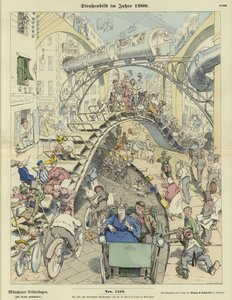 Street Scene in the Year 1900 by German School