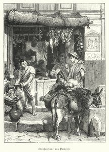 Street scene in the ancient Roman town of Pompeii