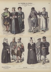 Swiss costumes, mid 17th Century by German School