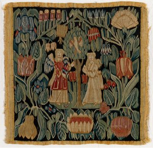 Tapestry Cushion Cover Depicting The Annunciation, from Lower Saxony or Denmark, After 1600