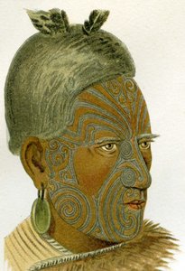 Tattooed Face of a Maori Chief, 1894