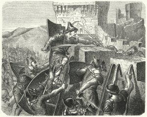 The Babylonians Storming the Walls of Jerusalem (engraving) by German School