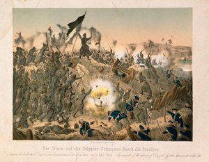The Battle of Dybboel in the Second Schleswig War, on 18 April 1864, published by Verlag A. Felgner, Berlin, 1864 by German School