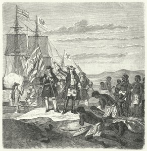 The Brandenburgers landing on the coast of Guinea by German School