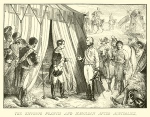 The Emperor Francis and Napoleon after Austerlitz by German School