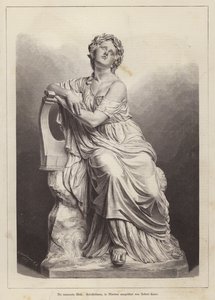 The Grieving Muse, marble statue by German sculptor Robert Cauer the Elder by German School