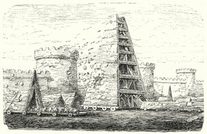 The Helepolis of Demetrius I of Macedon (engraving) by German School