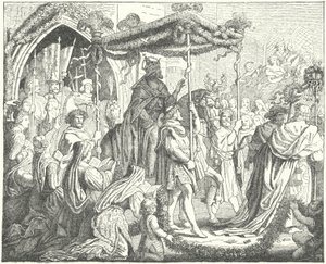 The Holy Roman Emperor Charles IV entering Lubeck by German School