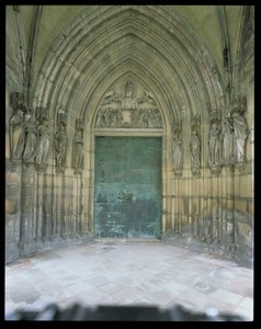 The Paradise Portal: The Five Wise Virgins and the Five Foolish Virgins, jamb figures carved c.1250, porch built c.1350